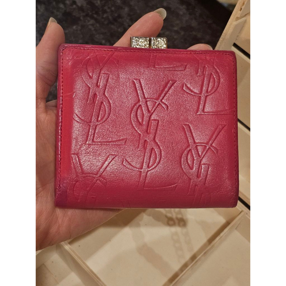 YSL Yves Saint Laurent Cassandra Lock Bi-Fold Wallet w/ Wristlet Strap Added - Picture 13 of 17